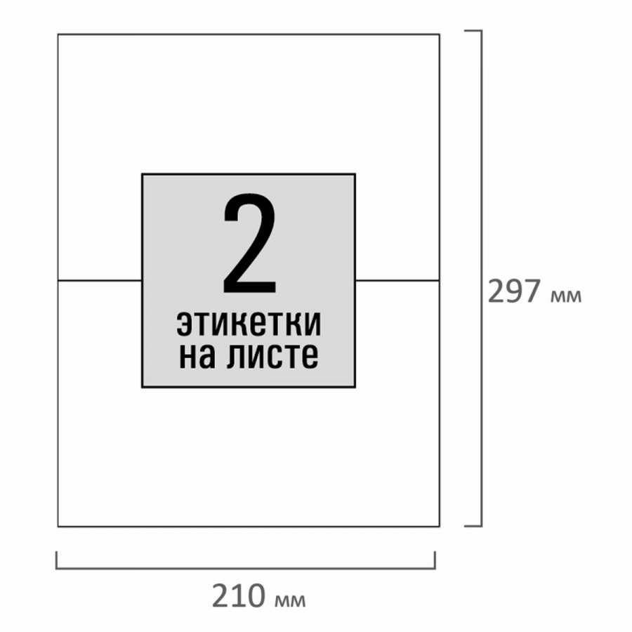 Этикетки самоклеящиеся Staff (210х148,5мм, 2шт. на листе, белый, 80 г/кв.м) 100 листов (115175)