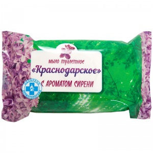 Мыло кусковое туалетное Меридиан "Краснодарское. Сирень", 100г, флоу-пак, 66шт.