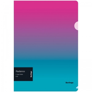 Папка-уголок Berlingo "Radiance" (А4, 200мкм, пластик) розовый/голубой градиент (LFp_A4002)