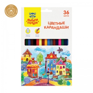 Карандаши цветные 36 цветов Мульти-Пульти "Невероятные приключения" (L=177мм, D=7мм, 6гр) картон, европодвес (CP_41051)